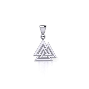 Viking Valknut Small Sterling Silver Pendant Jewelry TPD5614 - Jewelry